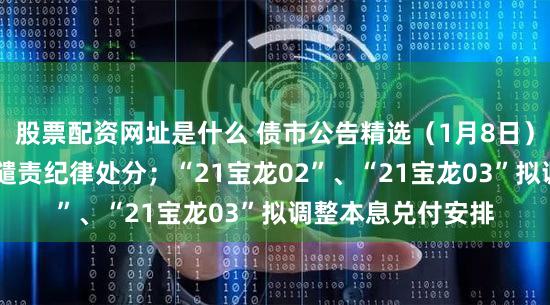 股票配资网址是什么 债市公告精选（1月8日）|世茂建设收公开谴责纪律处分；“21宝龙02”、“21宝龙03”拟调整本息兑付安排