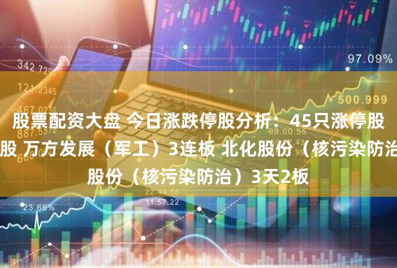 股票配资大盘 今日涨跌停股分析：45只涨停股 47只跌停股 万方发展（军工）3连板 北化股份（核污染防治）3天2板