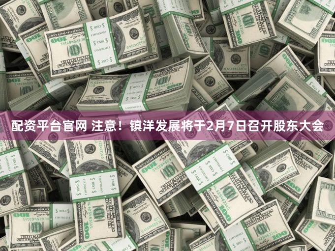 配资平台官网 注意！镇洋发展将于2月7日召开股东大会